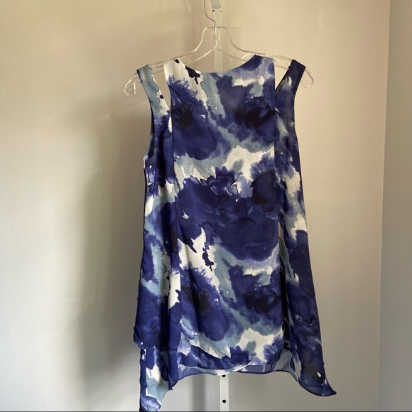 Soft Surroundings Mirabella Blue Watercolor Layered Tunic Tank Size XS - Picture 10 of 11